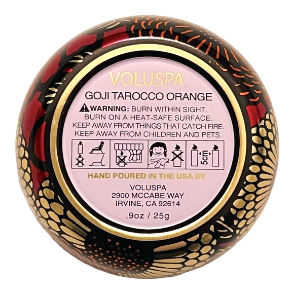NEW Voluspa Goji Tarocco Orange Mini Candle - Picture 3 of 5